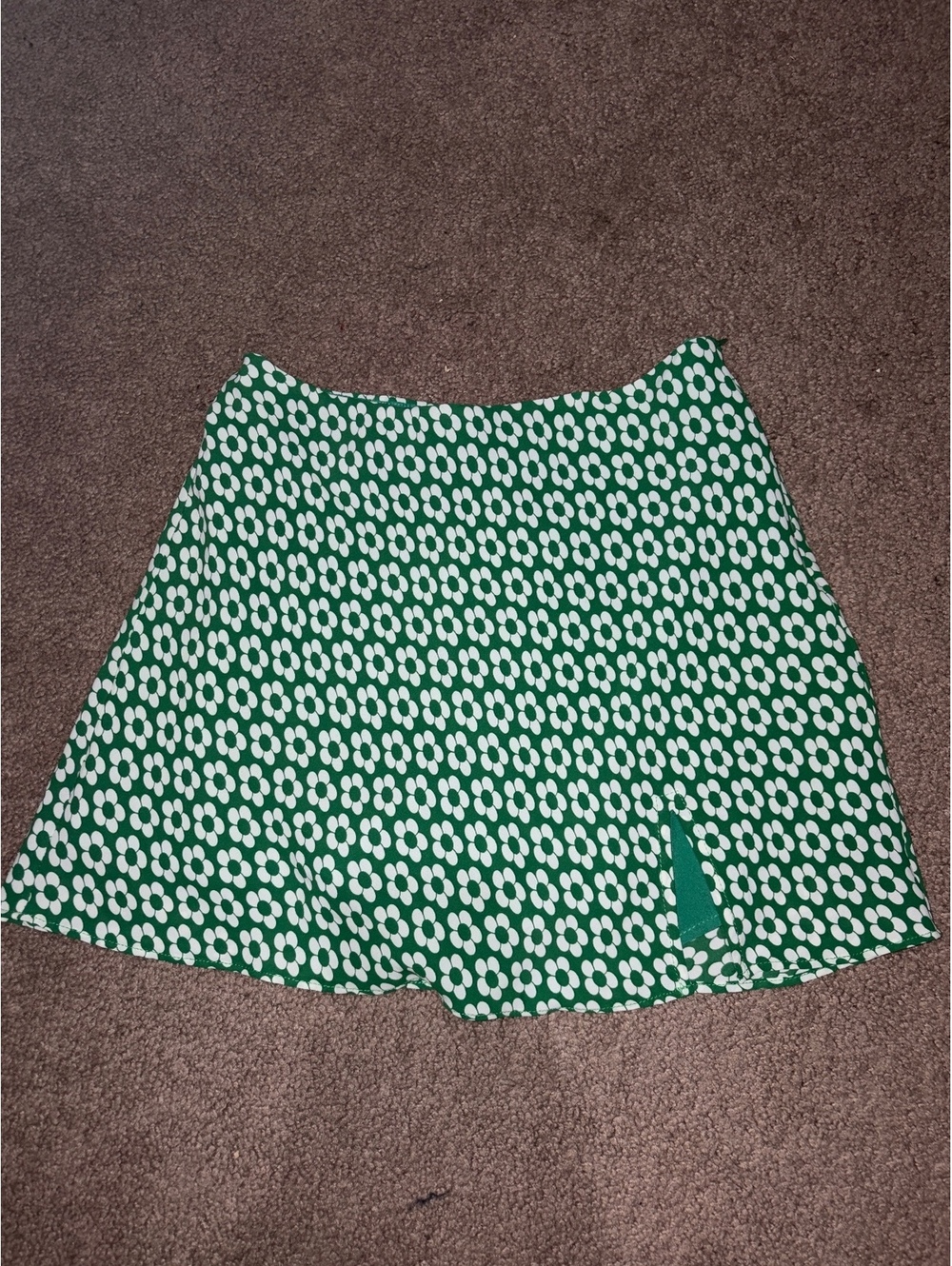 Cotton Candy LA Green and White Floral Mini Skirt Size S